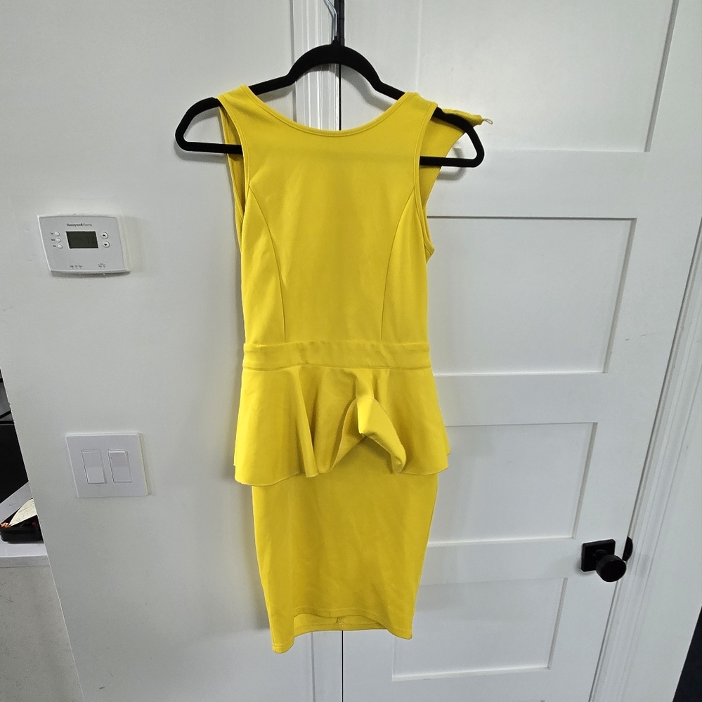 Vibrant Yellow Peplum Dress